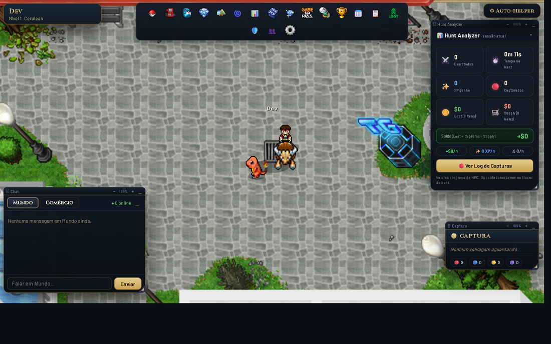 Gameplay do Poke Web Games em Kanto